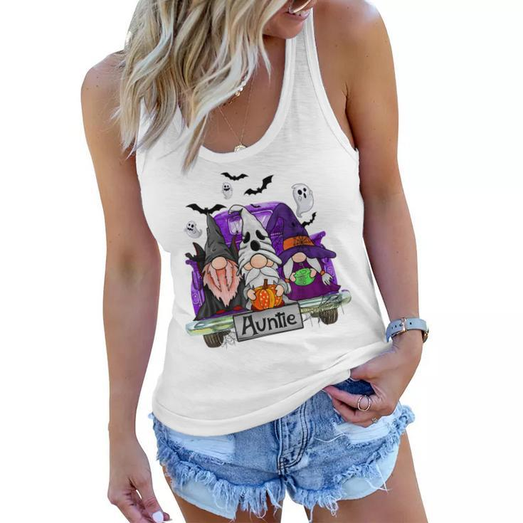 Gnomes Witch Truck Auntie Funny Halloween Costume  Women Flowy Tank