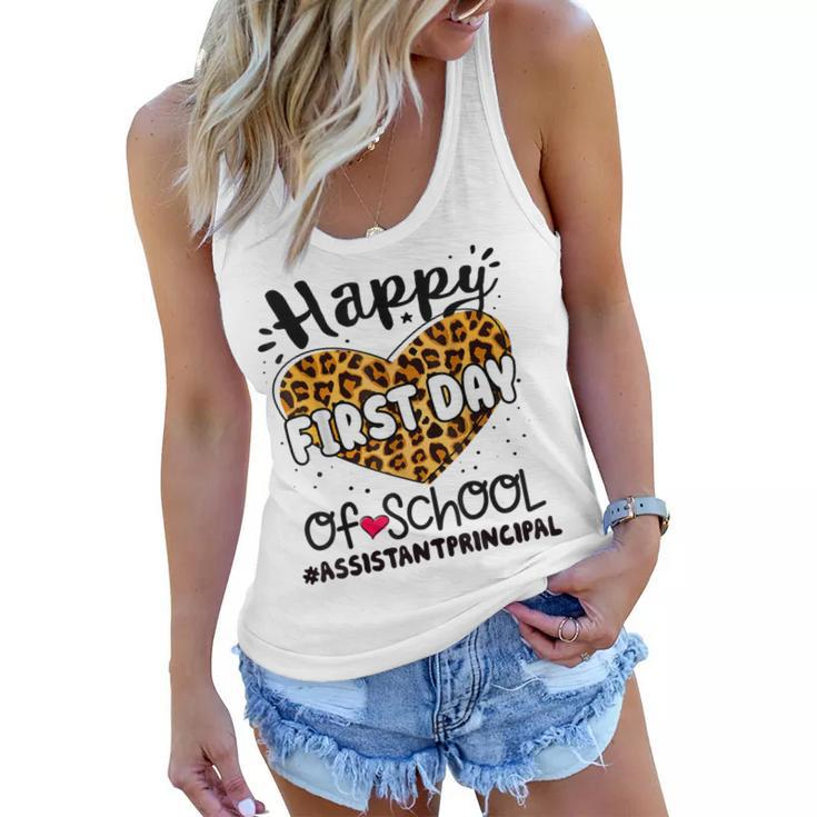 Happy First Day Of School Assistant Principal Back 100 Days  Women Flowy Tank
