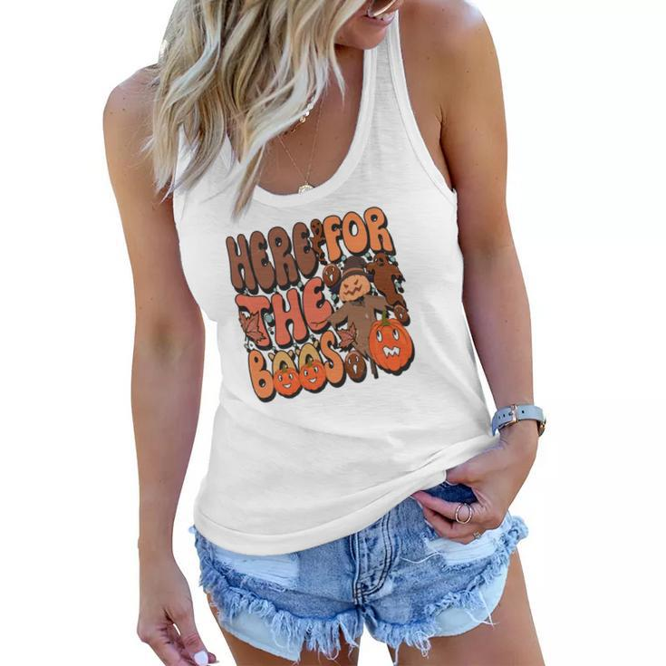 Here For The Boos Groovy Fall Women Flowy Tank