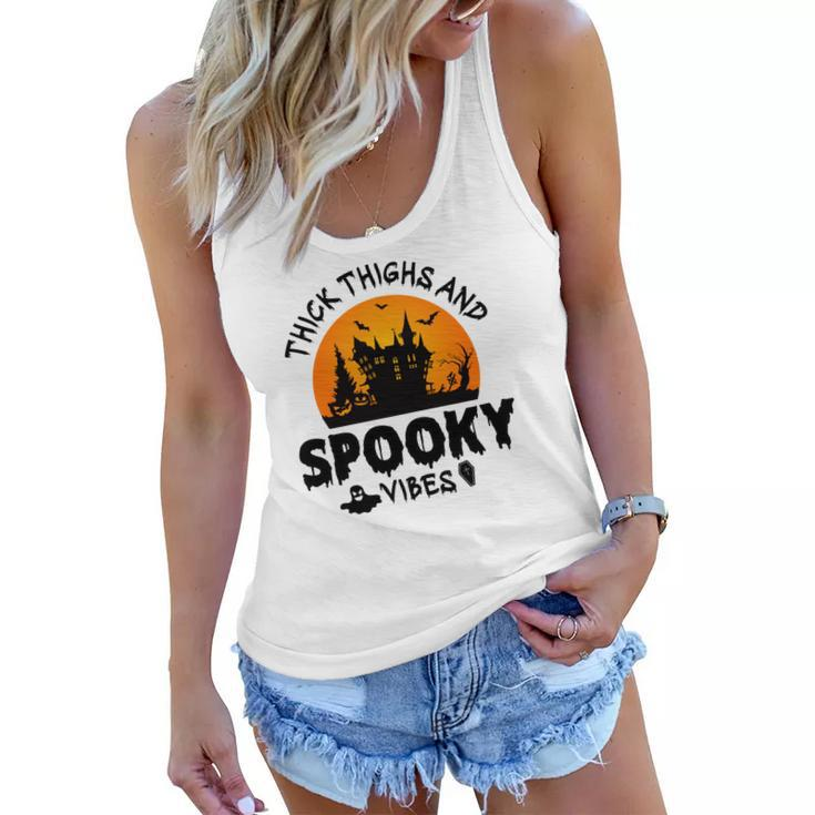 House Night Thick Thights And Spooky Vibes Halloween Women Flowy Tank