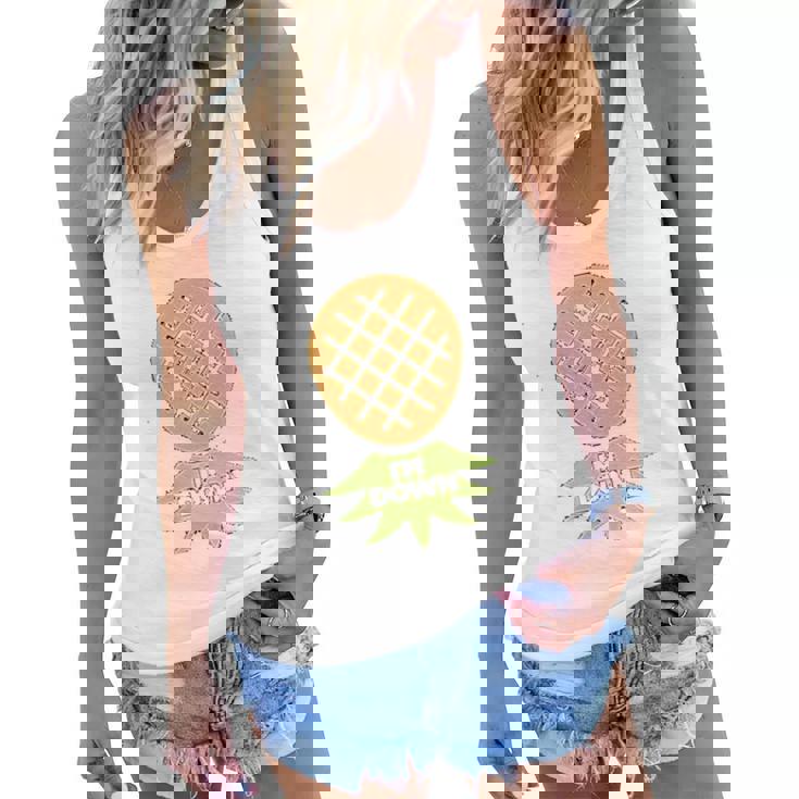 Im Down Upside Down Pineapple Women Flowy Tank