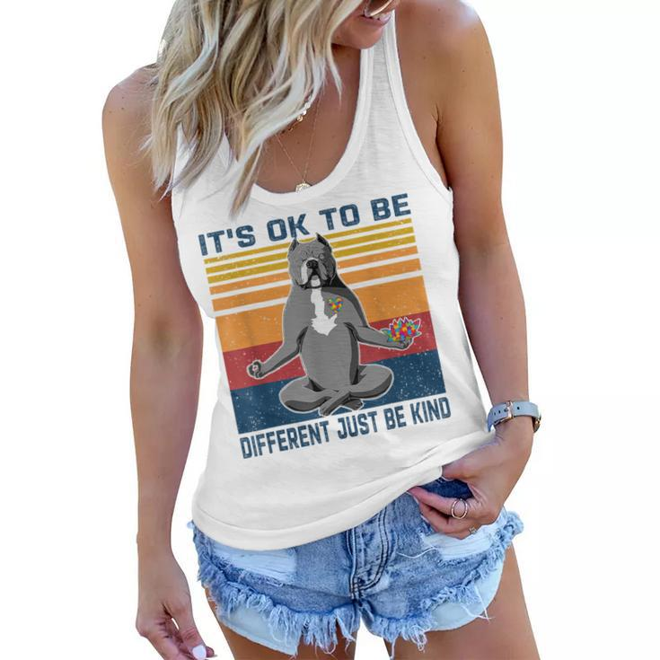Its Ok To Be Different Just Be Kind Kindness - Pitbull Dog  Women Flowy Tank
