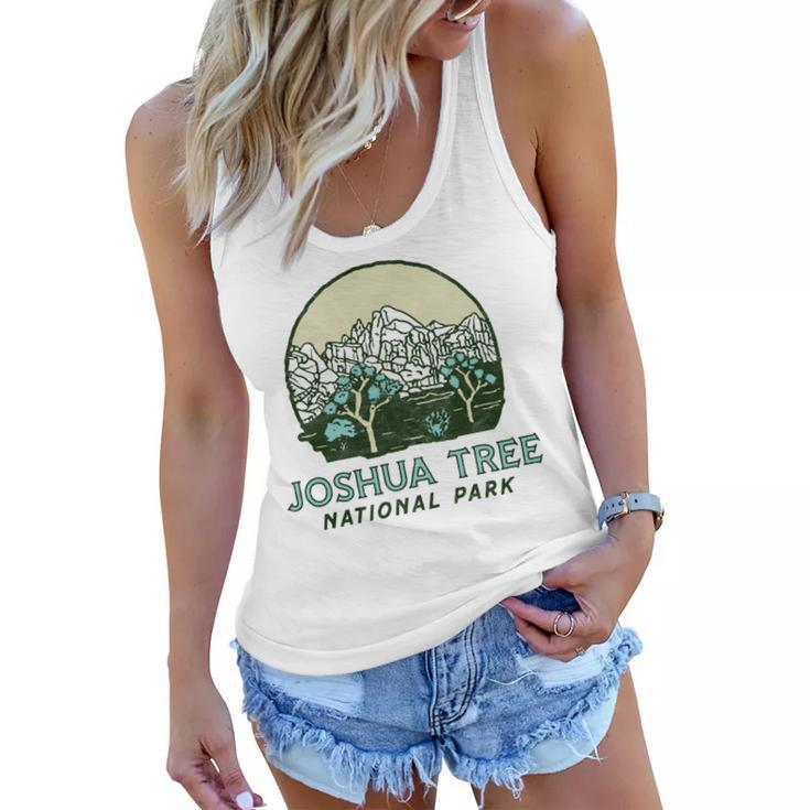 Joshua Tree National Park Vintage Mountains & Trees Sketch  Women Flowy Tank