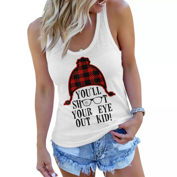Oh Fudge Youll Shoot Your Eye Out Christmas Santa Claus Hat  Women Flowy Tank