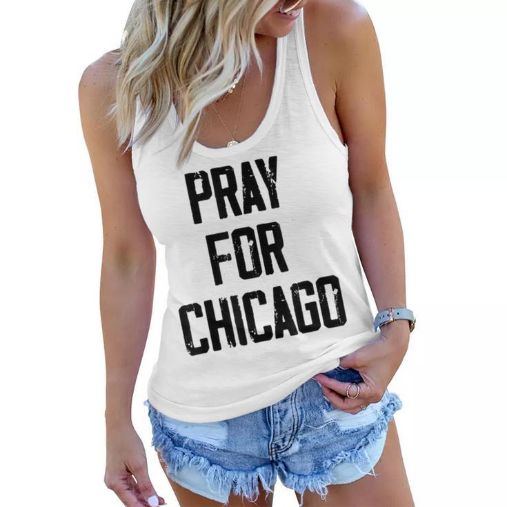 Pray For Chicago Chicago Shooting Support Chicago Women Flowy Tank
