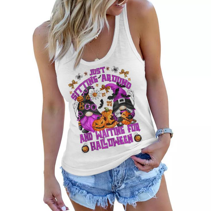 Purple Halloween Gnome For Women Witches Funny Witch Quote  Women Flowy Tank