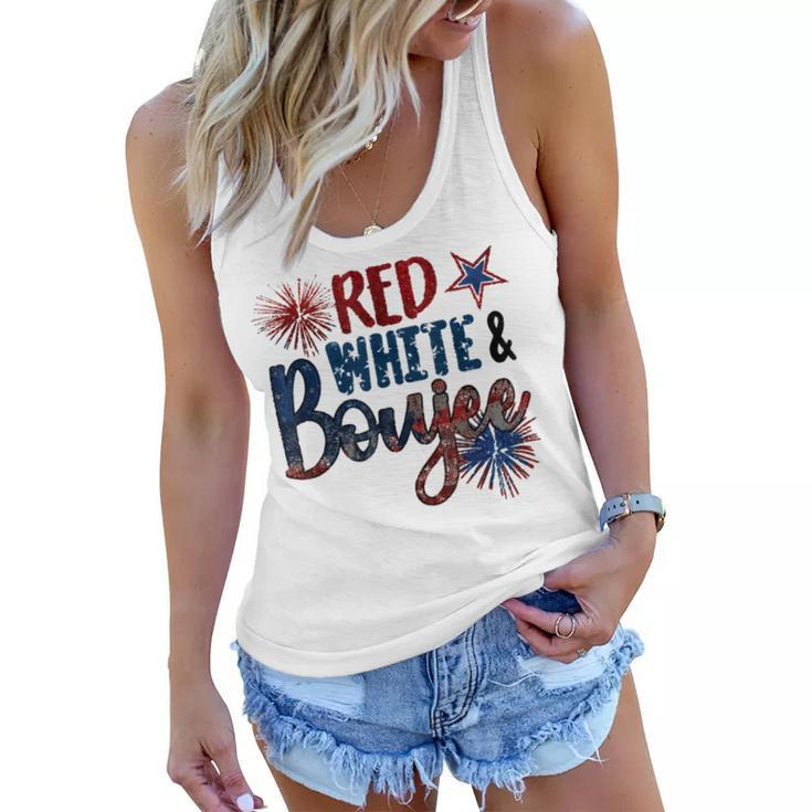 Red White And Boujee 4Th Of July Fourth Of July Vintage  Women Flowy Tank