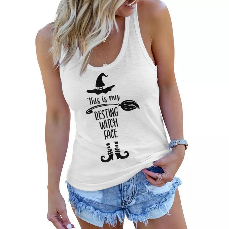 Resting Witch Face Funny Halloween Costume Trick Or Treat  Women Flowy Tank