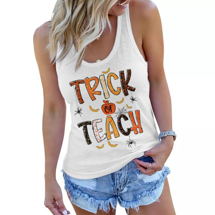 Retro Trick Or Teach Teacher Halloween Costume Men Women  V2 Women Flowy Tank