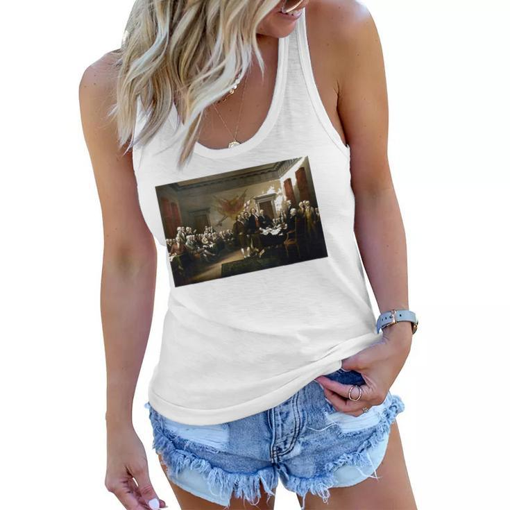Signing The Declaration Of Independence 4Th Of July Women Flowy Tank