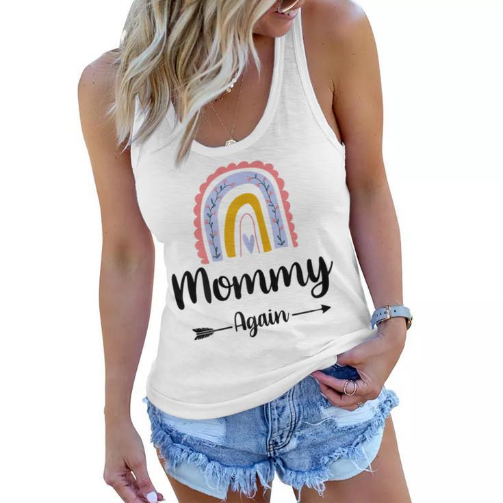 Soon To Be Mommy Again Rainbow Graphic Baby Announcement Family Women Flowy Tank