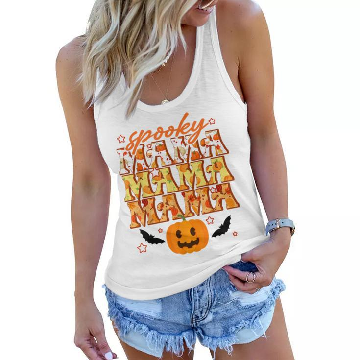 Spooky Mama Spooky Season Funny Halloween Mom Mommy Gifts  Women Flowy Tank