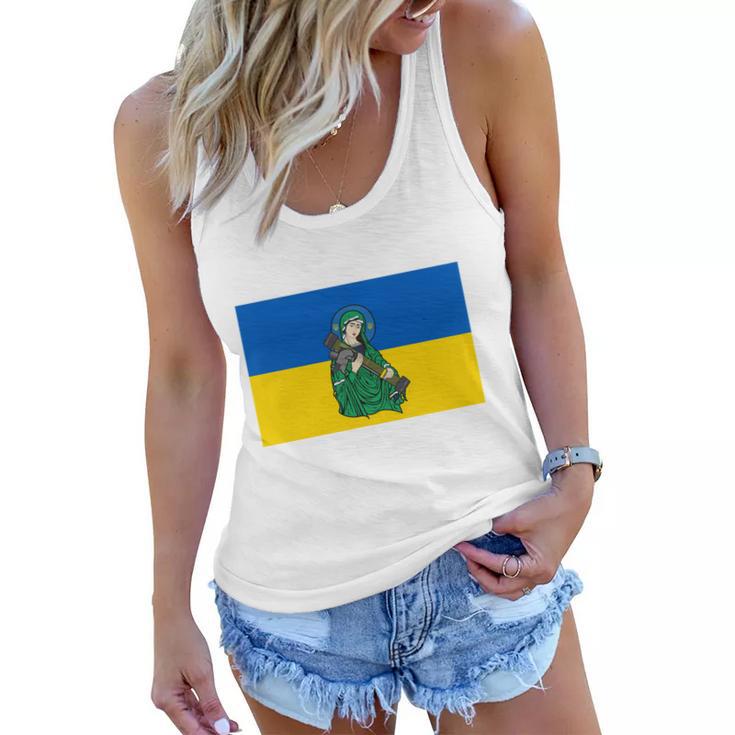 St Javelin Protector Of Ukraine Flag Design Tshirt Women Flowy Tank