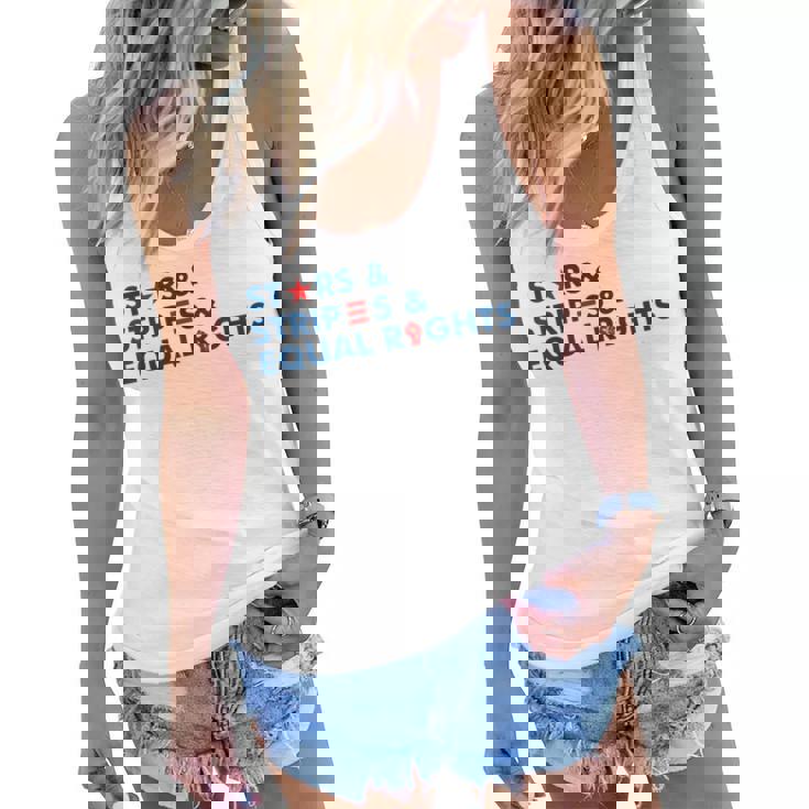 Stars Stripes And Equal Rights 4Th Of July Patriotic  V2 Women Flowy Tank