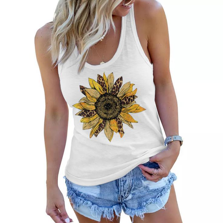 Sunflower  For Women Cute Graphic  Cheetah Print  Women Flowy Tank