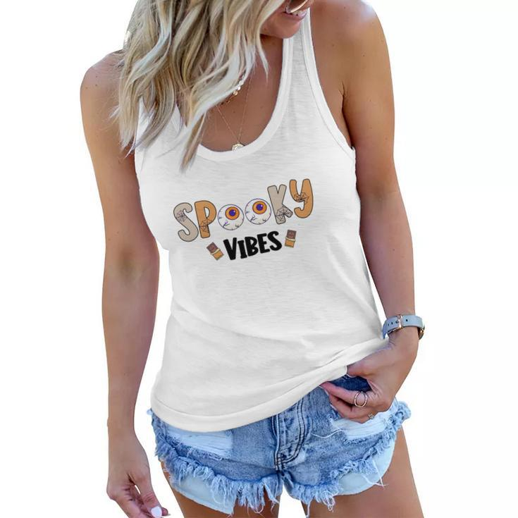 Thick Thights And Spooky Vibes Monster Eyes Halloween Women Flowy Tank