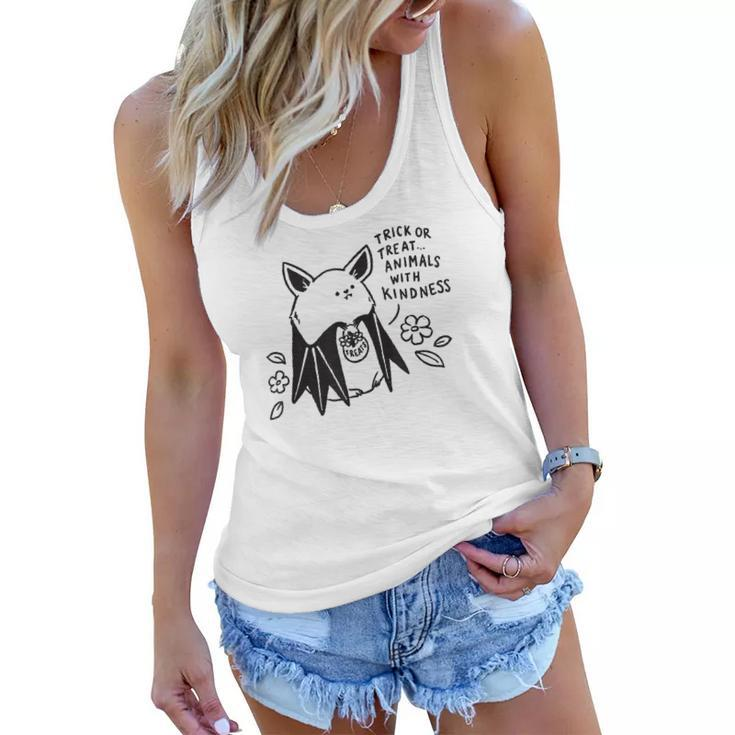 Trick Or Treat Animals With Kindness Halloween Costume  Women Flowy Tank
