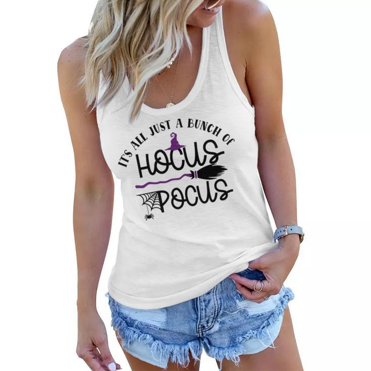 Witch Broom Its Just A Bunch Of Hocus Pocus Halloween Women Flowy Tank