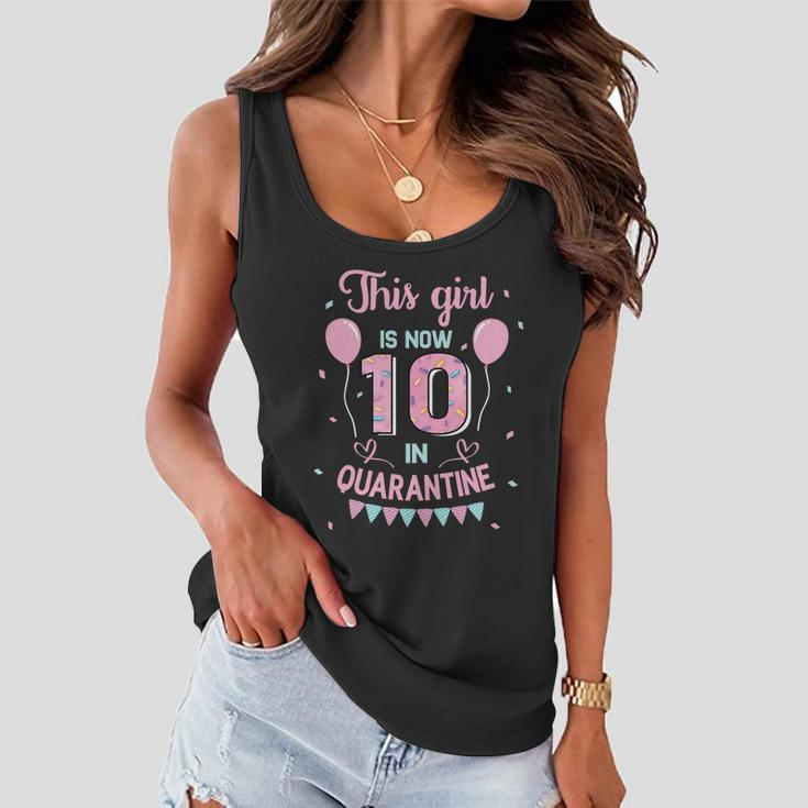 10Th Birthday Funny Gift Girls This Girl Is Now 10 Double Digits Gift Women Flowy Tank