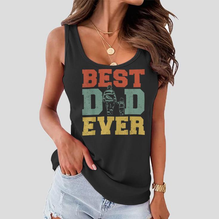 Firefighter Retro Best Dad Ever Firefighter Daddy Happy Fathers Day V2 Women Flowy Tank