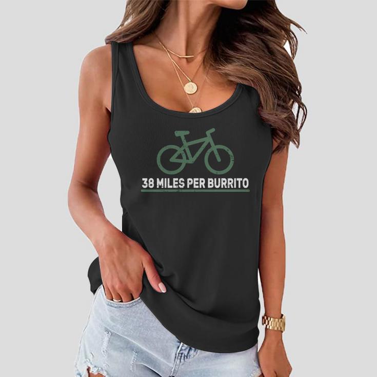 38 Miles Per Burrito Bike Ride Tshirt Women Flowy Tank