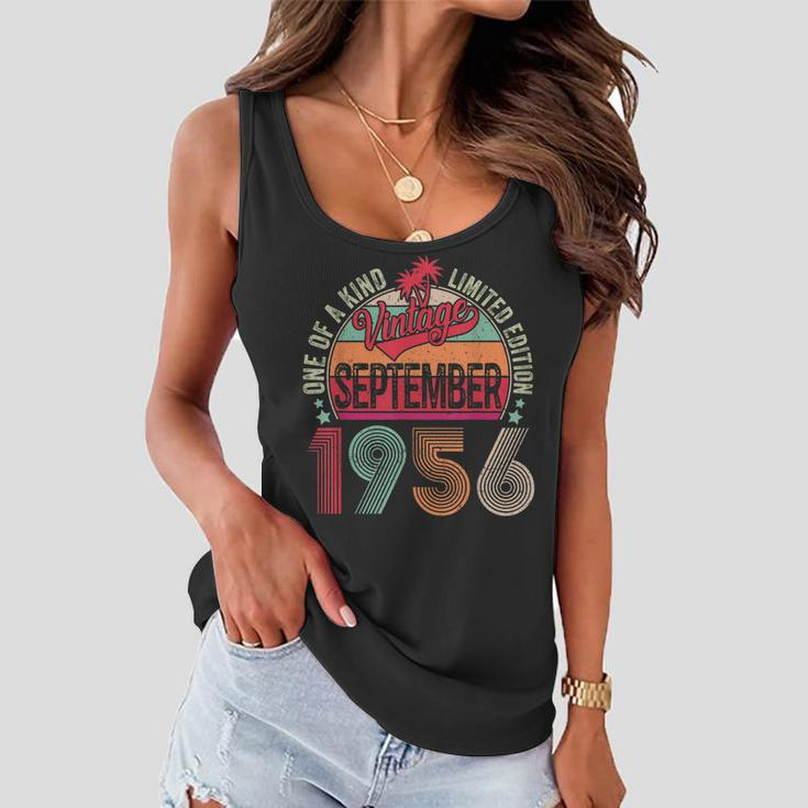 66 Years Old Gifts Vintage September 1956 66Th Birthday V2 Women Flowy Tank