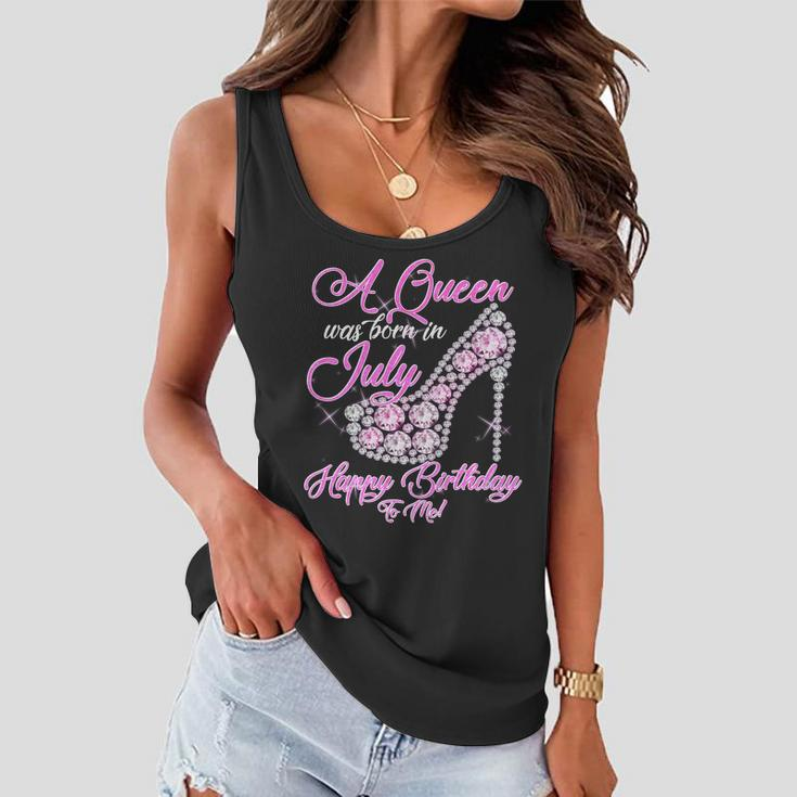 A Queen Was Born In July Fancy Birthday Graphic Design Printed Casual Daily Basic Women Flowy Tank