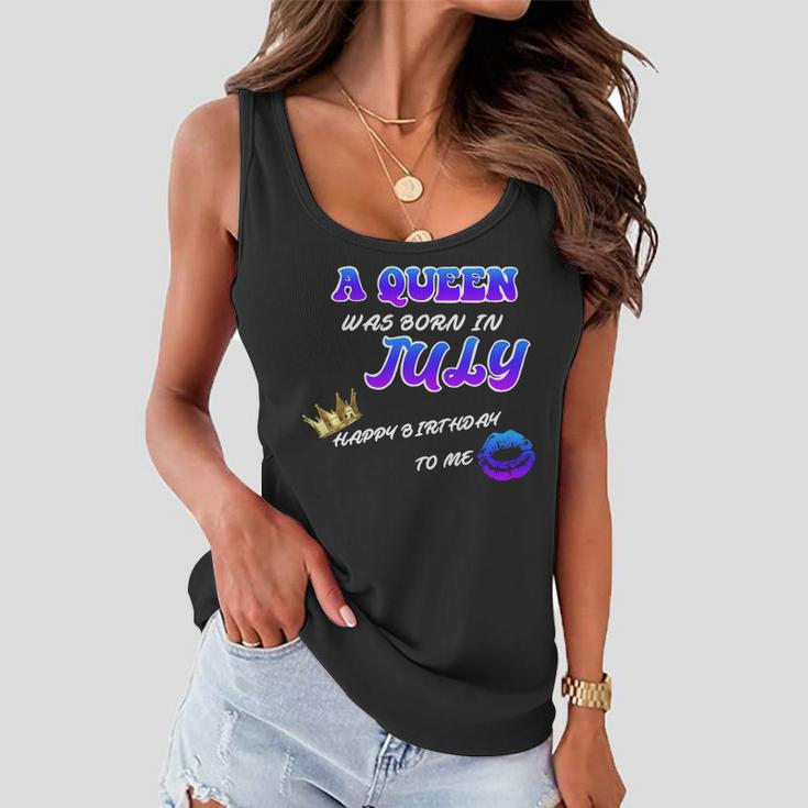 A Queen Was Born In July Happy Birthday To Me Graphic Design Printed Casual Daily Basic Women Flowy Tank