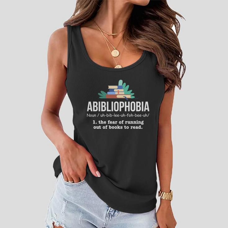 Abibliophobia A Bookaholic Library Themed Gift Women Flowy Tank