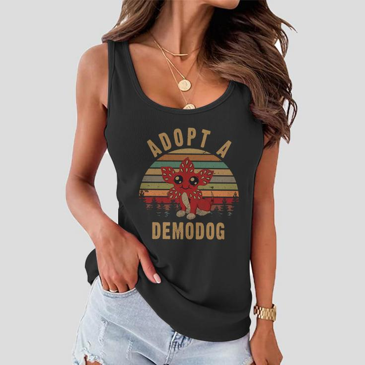 Adopt A Demodog Hell Fire Club Vintage Trending Upside Down Stranger Women Flowy Tank