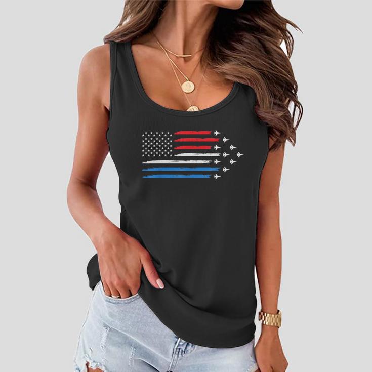 Air Force Us Veterans 4Th Of July Shirt American Flag Women Flowy Tank