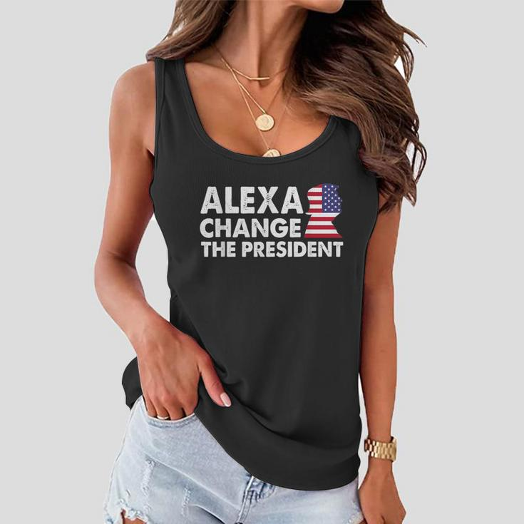 Alexa Change The President Funny Anti Joe Biden Tshirt Women Flowy Tank