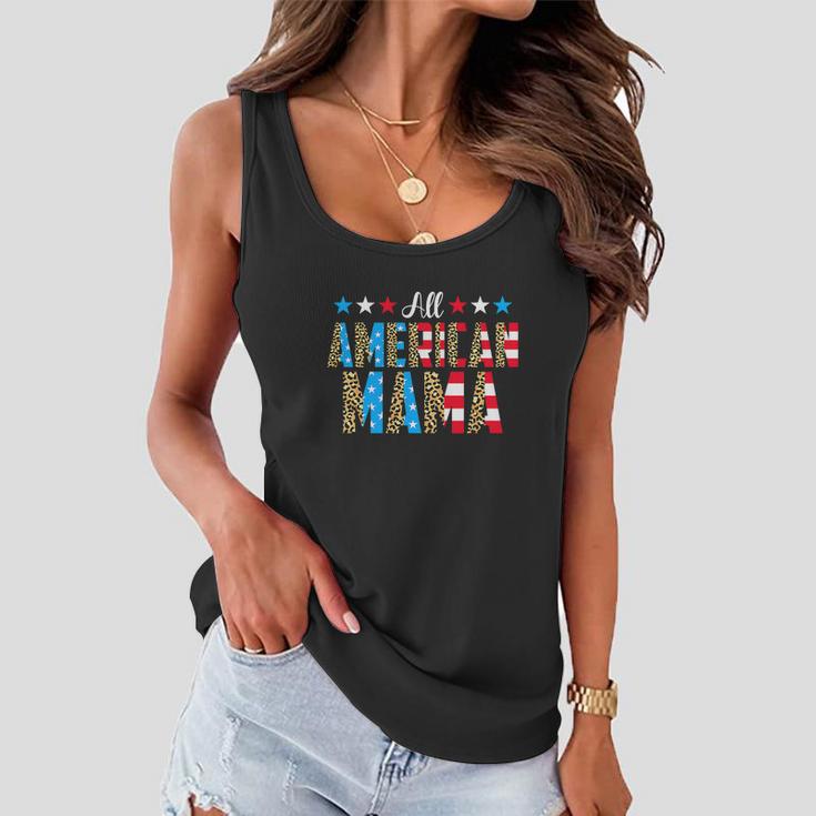 All American Mama 4Th Of July Leopard Women Flowy Tank