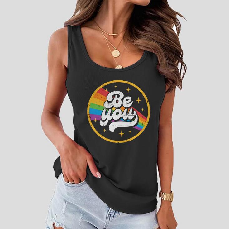 Ally Retro Vintage Be You Pride Lgbtq Gay Lgbt Women Flowy Tank