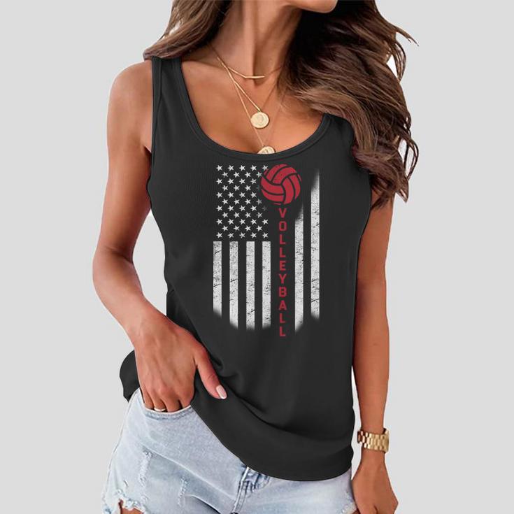 America Volleyball Flag Tshirt Women Flowy Tank