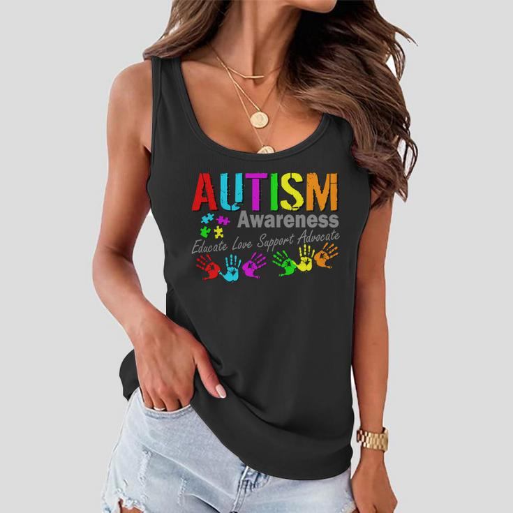 Autism Awareness Educate Love Support Advocate Women Flowy Tank