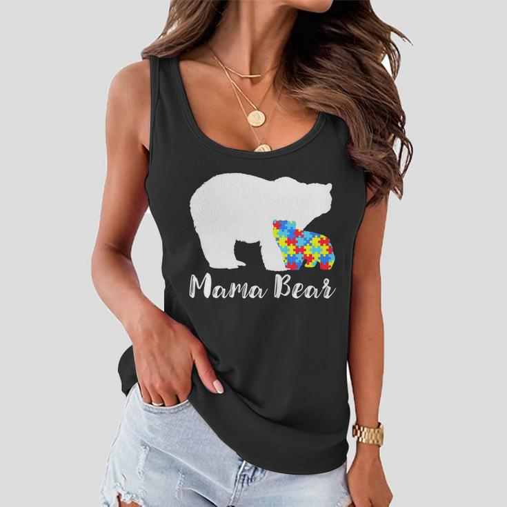Autism Mama Bear Tshirt Women Flowy Tank