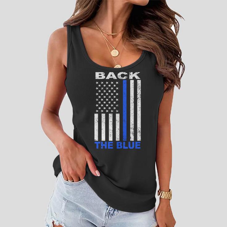 Back The Blue Support Our Police Tshirt Women Flowy Tank