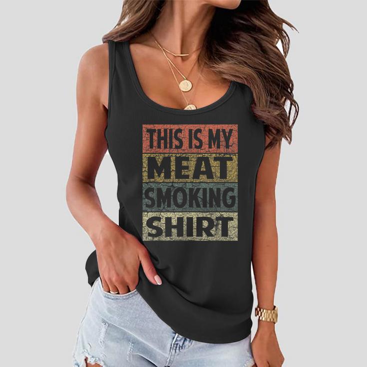 Bbq Smoker Funny Vintage Grilling Meat Smoking Tshirt Women Flowy Tank