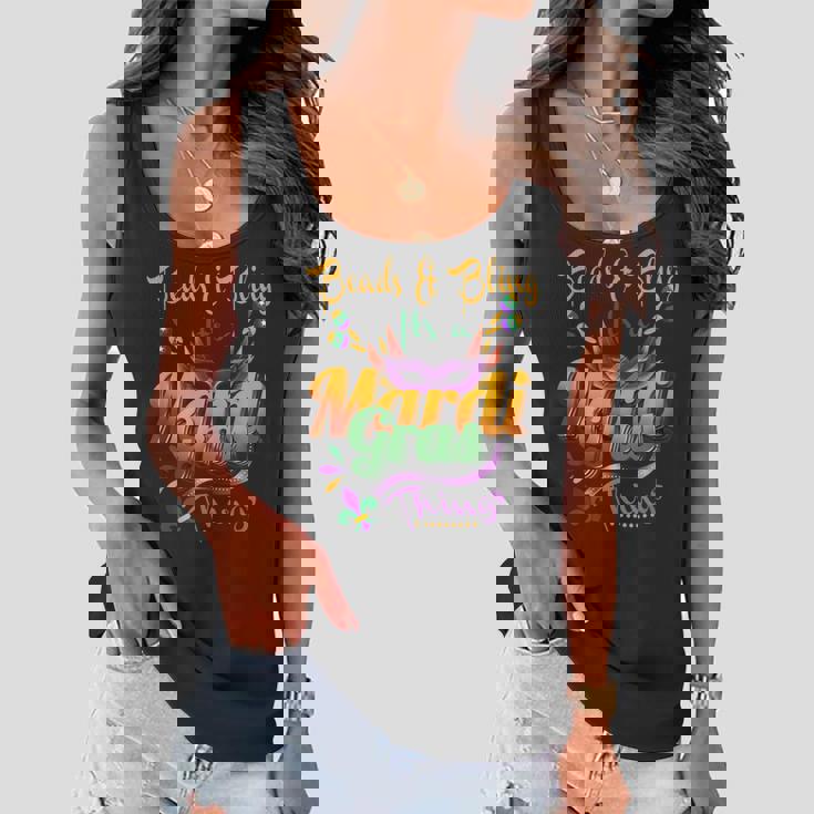 Beads And Bling Its A Mardi Gras Thing Carnival Costume Women Flowy Tank
