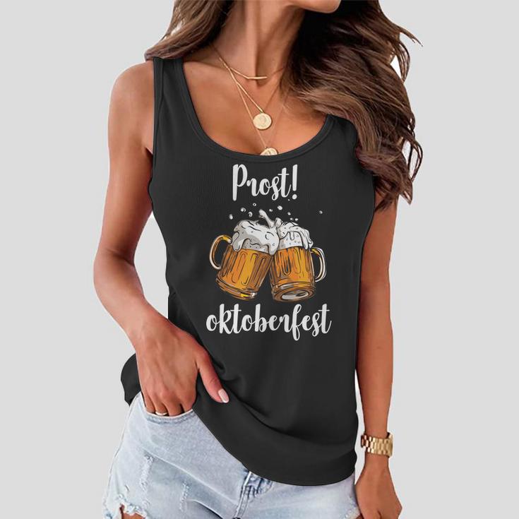 Beer Oktoberfest Prost Cheers Tshirt Women Flowy Tank