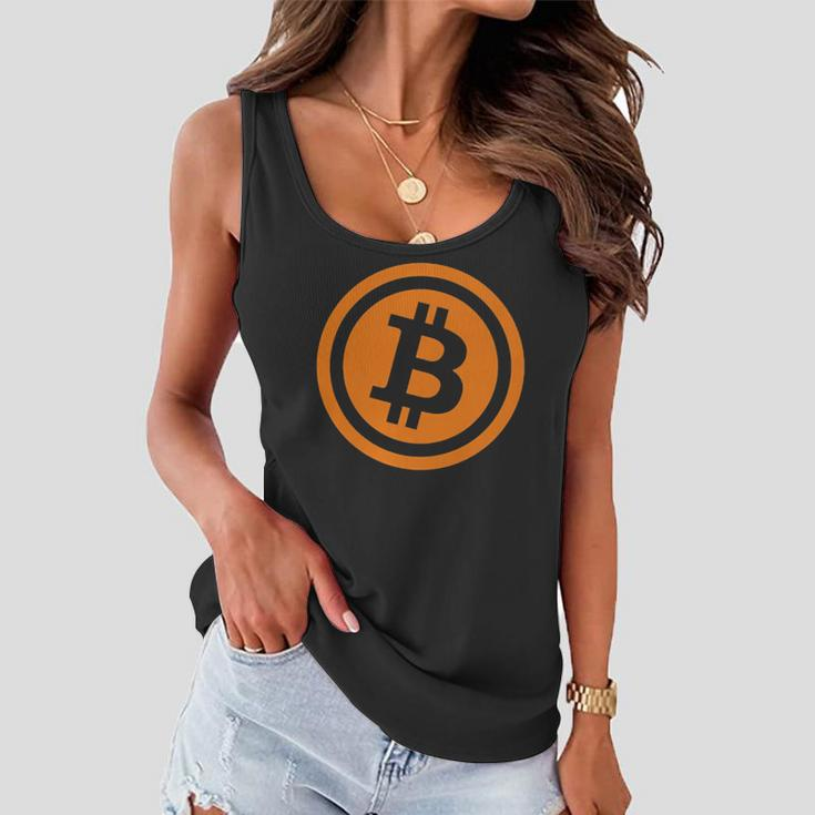 Bitcoin Logo Emblem Cryptocurrency Blockchains Bitcoin Women Flowy Tank