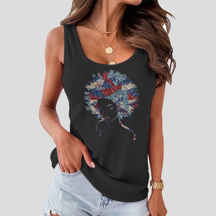 Black Girl Us Flag Melanin 4Th Of July Women Flowy Tank