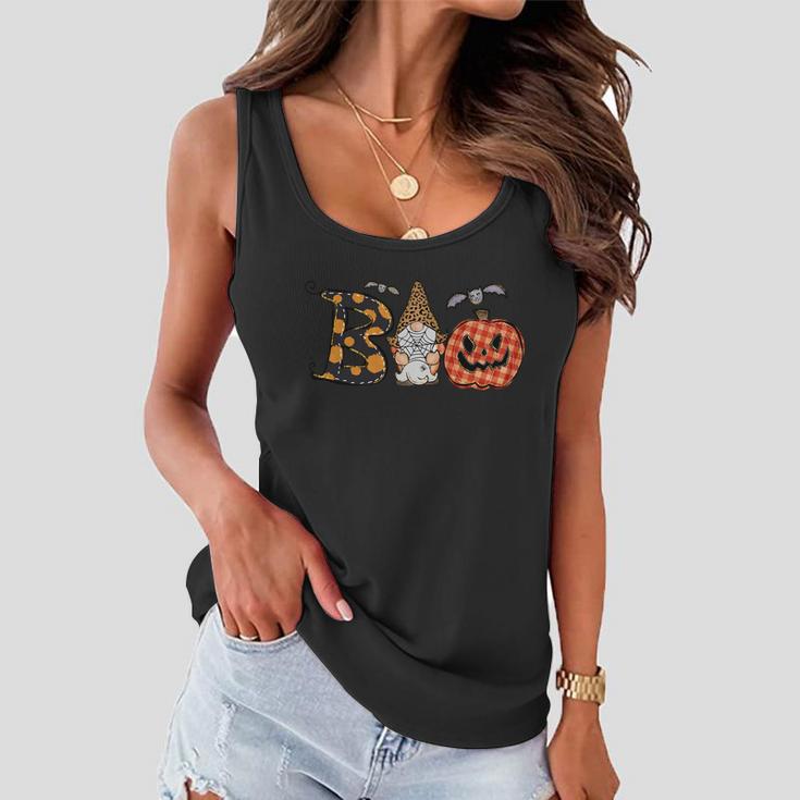 Boo Pumpkin Grome Halloween Quote Women Flowy Tank