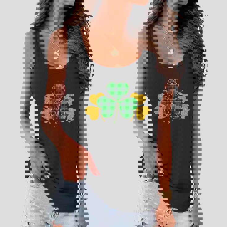 Buffalo Shamrock Plaid Irish Clovers Graphic Design Printed Casual Daily Basic Women Flowy Tank
