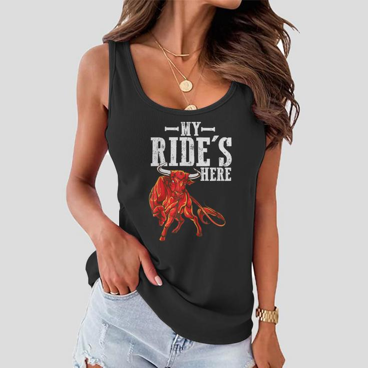 Bull Riding Pbr Rodeo Bull Riders For Western Ranch Cowboys Women Flowy Tank
