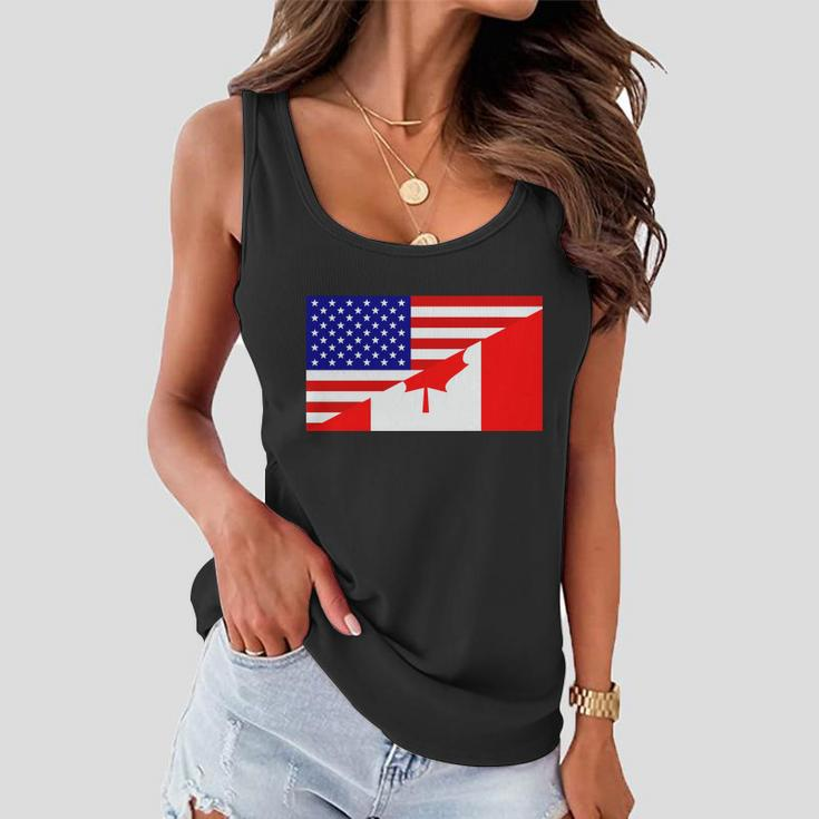 Canadian American Usa Flag Women Flowy Tank