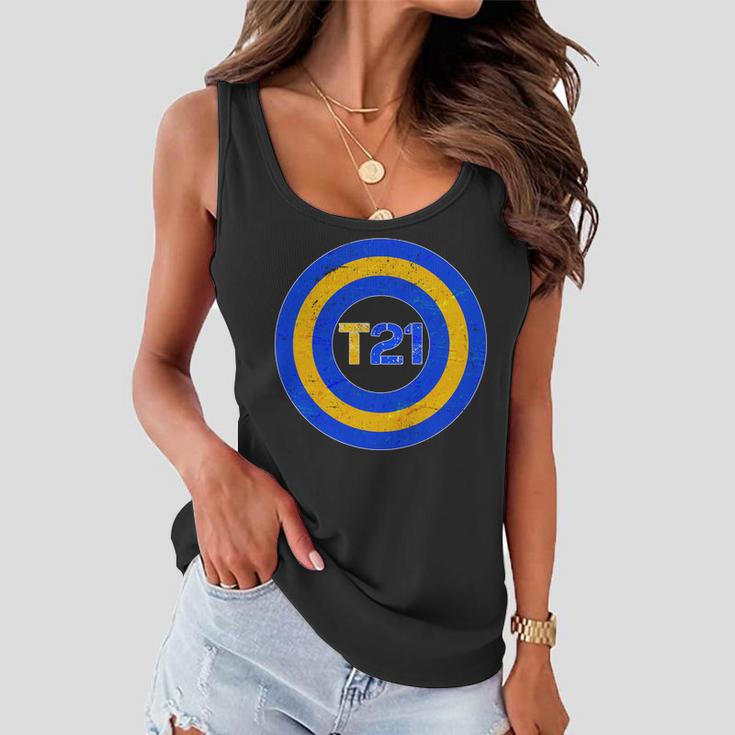 Captain T21 Shield - Down Syndrome Awareness Women Flowy Tank