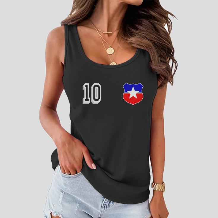 Chile Soccer La Roja Jersey Number Women Flowy Tank