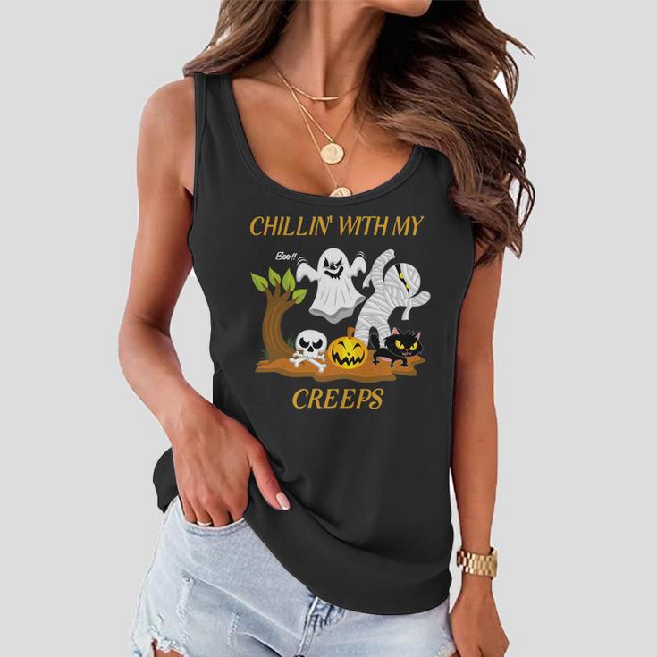 Chillin With My Creeps Women Flowy Tank